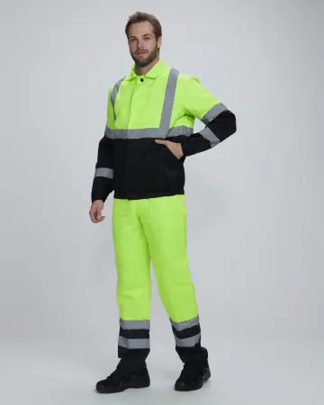 Костюм ДОРОЖНИК с укороченной курткой с ПК (желтый/черный)