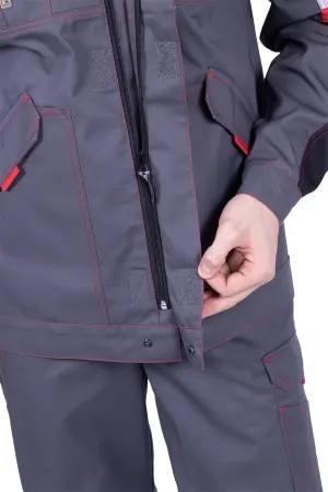 Куртка ХАЙ-ТЕК SAFETY (серый/чёрный/красный)