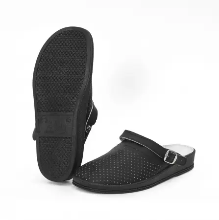 Сабо женские натуральная кожа (черный)