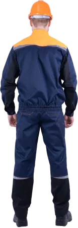 Костюм КМ-10 ЛЮКС с ПК (т.синий/оранжевый)