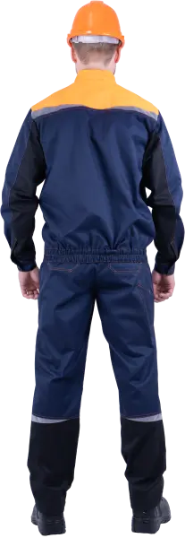 Костюм КМ-10 ЛЮКС с ПК (т.синий/оранжевый)