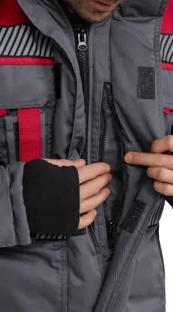 Куртка RONTA KR585 зимняя с СОП (т.серый/красный/черный)