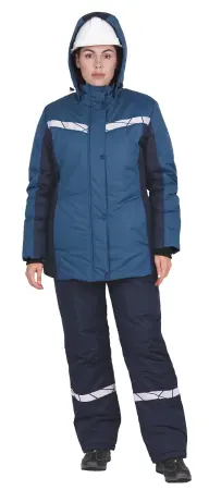 Куртка ВИРАЖ НЕО женская зимняя (морская волна/т.синий)