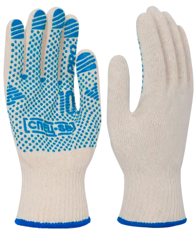 Перчатки СПЕЦ-SB® PRO трикотажные с ПВХ (белый)