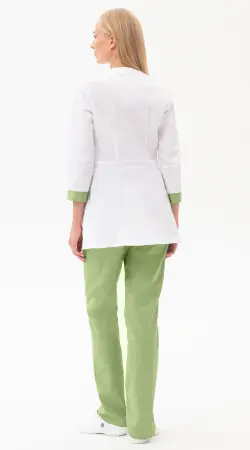 Костюм МИРАЖ женский с БР (белый/св.зеленый) женские медицинские