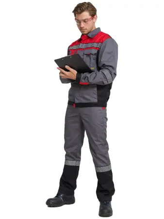 Костюм RONTA KS262 СОП с ПК (т.серый/красный/черный)
