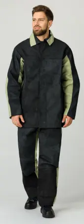 Костюм сварщика А5 комб. 2 кл.защиты с БР (черный/бежевый)