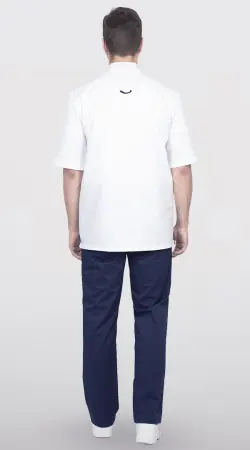 Блуза ЛОРД с коротким рукавом (белый/синий) мужские медицинские