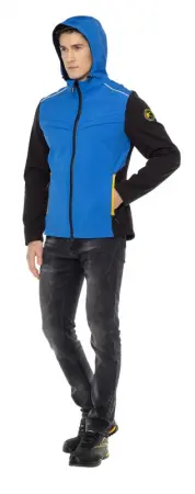 Куртка ТАЙМ софтшелл с капюшоном (васильковый/черный)