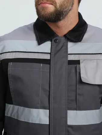 Костюм ВИВАТ-2 ПРЕМИУМ CH МВО с ПК (т.серый/черный/св.серый)