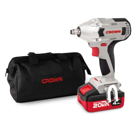 Аккумуляторный ударный гайковерт CROWN CT22015HX-4 TB 20В B3+ 2х4.0Ач 320Нм