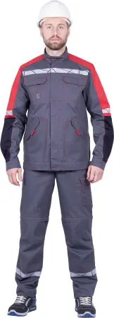 Куртка ХАЙ-ТЕК SAFETY (серый/чёрный/красный)