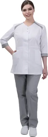 Костюм МИРАЖ женский (белый/серый) женские медицинские