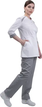 Костюм МИРАЖ женский (белый/серый) женские медицинские