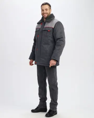 Куртка ФАВОРИТ MILL зимняя (т.серый/серый)