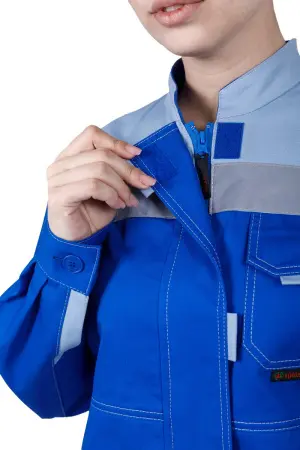 Костюм РАЦИОНАЛИЗАТОР женский с БР (василёк/серый)