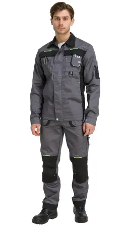 Костюм RONTA KS810 с ПК (т.серый/черный/лайм)