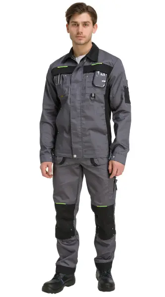 Костюм RONTA KS810 с ПК (т.серый/черный/лайм)