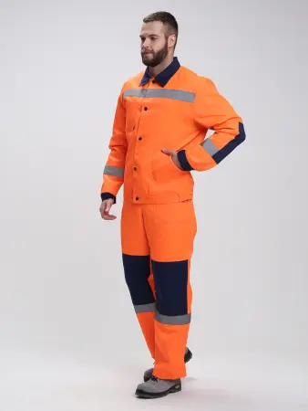 Костюм сигнальный ЛИГОР-2 СОП с ПК (оранжевый/т.синий)