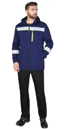 Куртка софтшелл СИРИУС-АЗОВ с СОП (синий/лимонный)