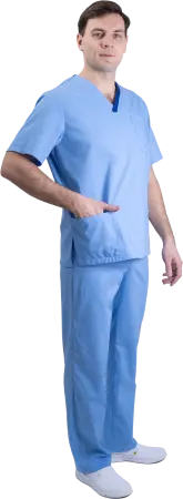 Костюм ХИРУРГ МЕДИКАЛ с БР (голубой) мужские медицинские