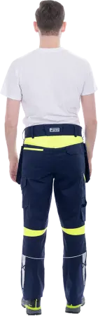 Брюки ACTIVE FLEX / АКТИВ ФЛЕКС (т.синий/флуоресцентный желтый)