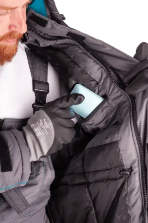 Костюм ГАЛАКТИКА зимний с ПК (серый/бирюзовый)