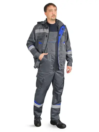 Костюм ГРАНЬ с капюшоном с ПК (серый)
