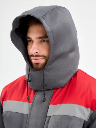 Костюм ТРУЖЕНИК-УЛЬТРА-1 СОП зимний с БР (т.серый/красный)