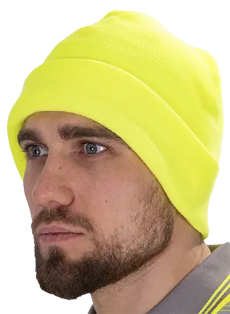 Шапка трикотажная двойная (лимонный)