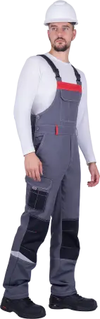 Полукомбинезон ТУРБО SAFETY (серый/чёрный/красный)