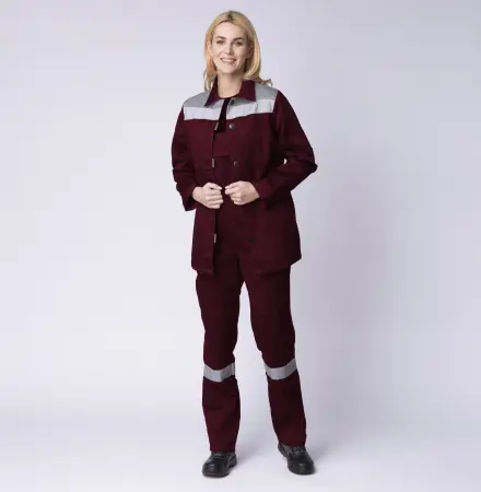 Костюм женский Весна-2 СОП NEW, п/к, бордовый/серый Костюм женский Весна-2 СОП NEW, п/к, бордовый/серый