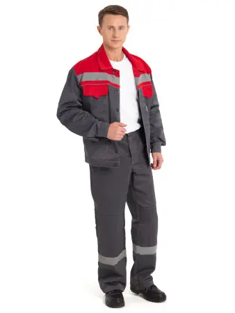 Костюм НОВА с СОП, с БР (серый/красный) Костюм НОВА с СОП, с БР (серый/красный)