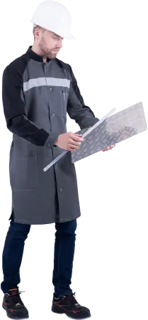 Халат РОУД (серый/черный)