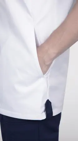 Блуза ЛОРД с коротким рукавом (белый/синий) мужские медицинские