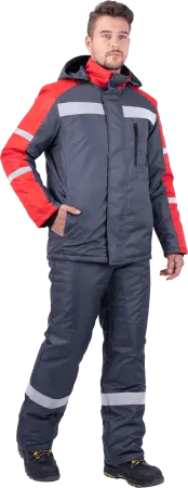 Куртка РОУД зимняя (т.серый/красный)