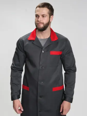 Халат ТЕХНОЛОГ (т.серый/красный)