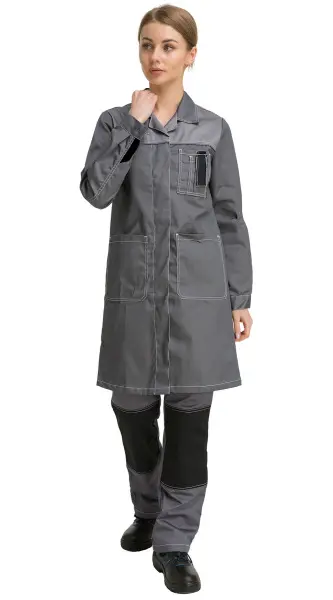 Халат RONTA HL101 женский (т.серый/св.серый/черный) Халат RONTA HL101 женский (т.серый/св.серый/черный)
