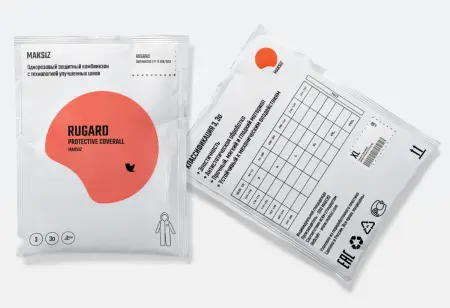 Комбинезон RUGARD® 703FR от производственных загрязнений одноразовый (белый/голубой)