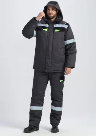 Костюм ХОВАРД зимний с ПК (т.серый/черный/лимонный)