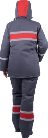 Костюм АНГАРА женский зимний с ПК (серый/красный)