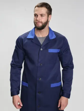 Халат ТЕХНОЛОГ (т.синий/васильковый)