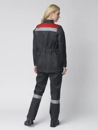 Костюм ВЕСНА-1 СОП СН женский с БР (т.серый/красный)