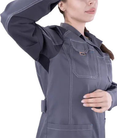 Халат ТУРБО SAFETY женский (серый/т.серый)