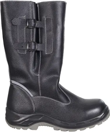 Сапоги TURBO ПУ/нитрил высокие с КП и КС нат.мех (черный)