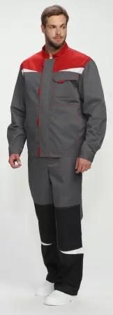 Костюм СТРОЙ-1 CH с БР (серый/красный/черный) Костюм СТРОЙ-1 CH с БР (серый/красный/черный)