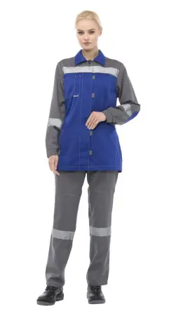 Костюм ТИМБЕР женский с БР (серый/васильковый)