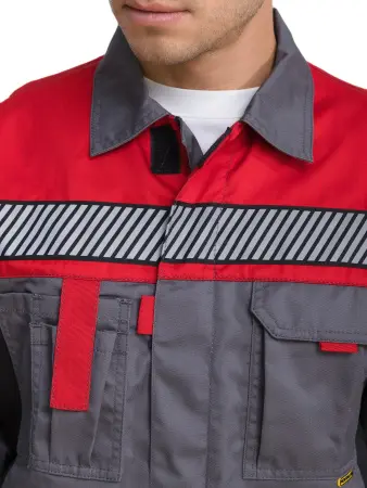 Костюм RONTA KS262 СОП с ПК (т.серый/красный/черный)