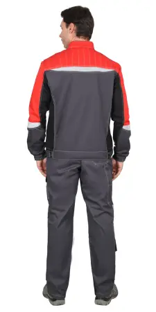 Костюм СИРИУС-ФАВОРИТ-МЕГА СОП с ПК (серый/черный/красный)