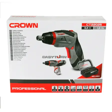 Аккумуляторный шуруповерт CROWN CT22025 3,6В Li-ion 1,3Ач 0-200об/мин Аккумуляторный шуруповерт CROWN CT22025 3,6В Li-ion 1,3Ач 0-200об/мин